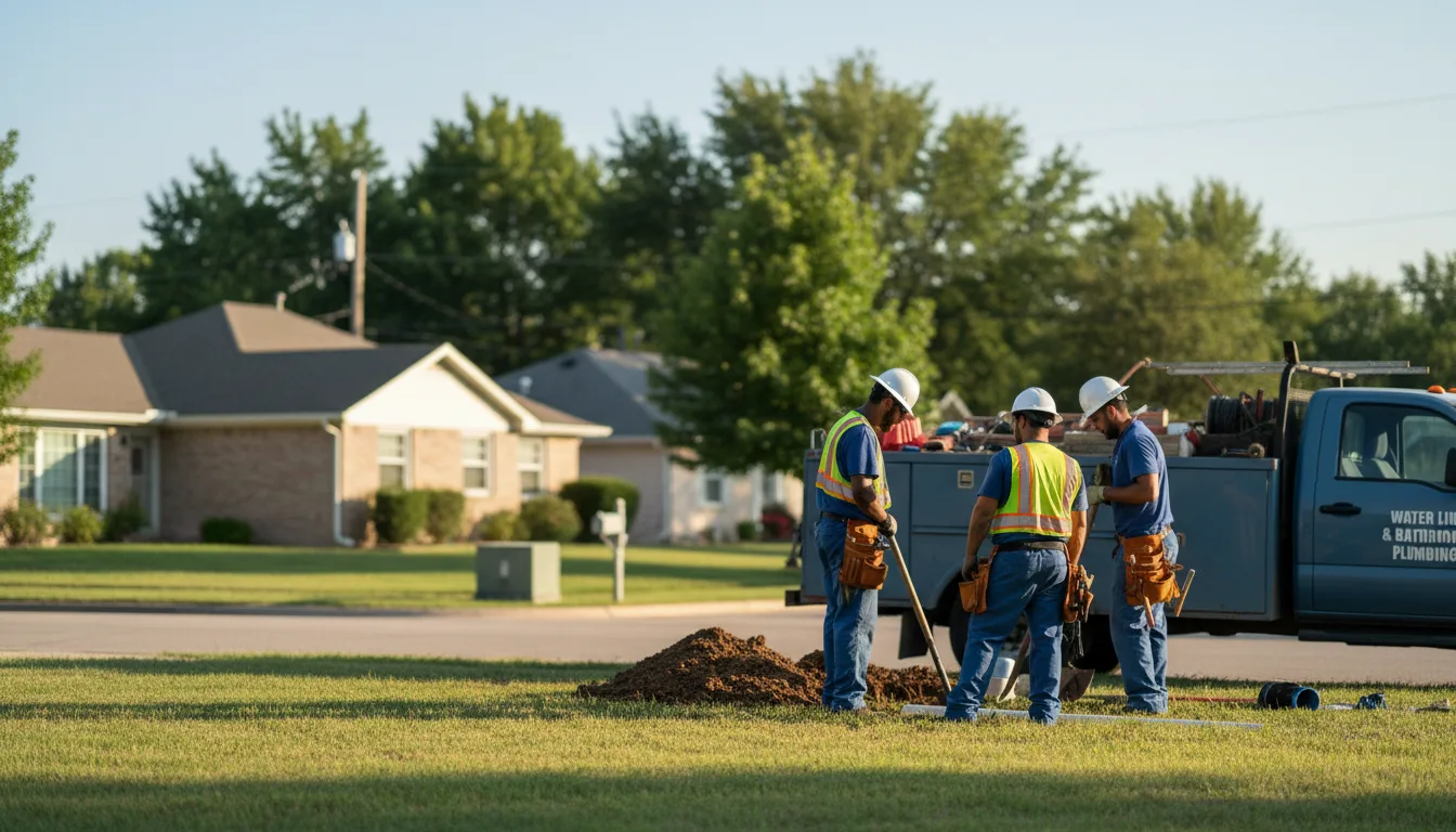 Residential water line and bathroom plumbing service in Altus, AR